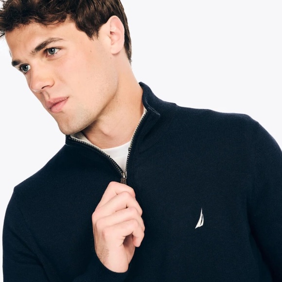 Like New | Nautica Navtech Quarter 1/4-Zip Mock Neck Pullover Sweater - Picture 2 of 13